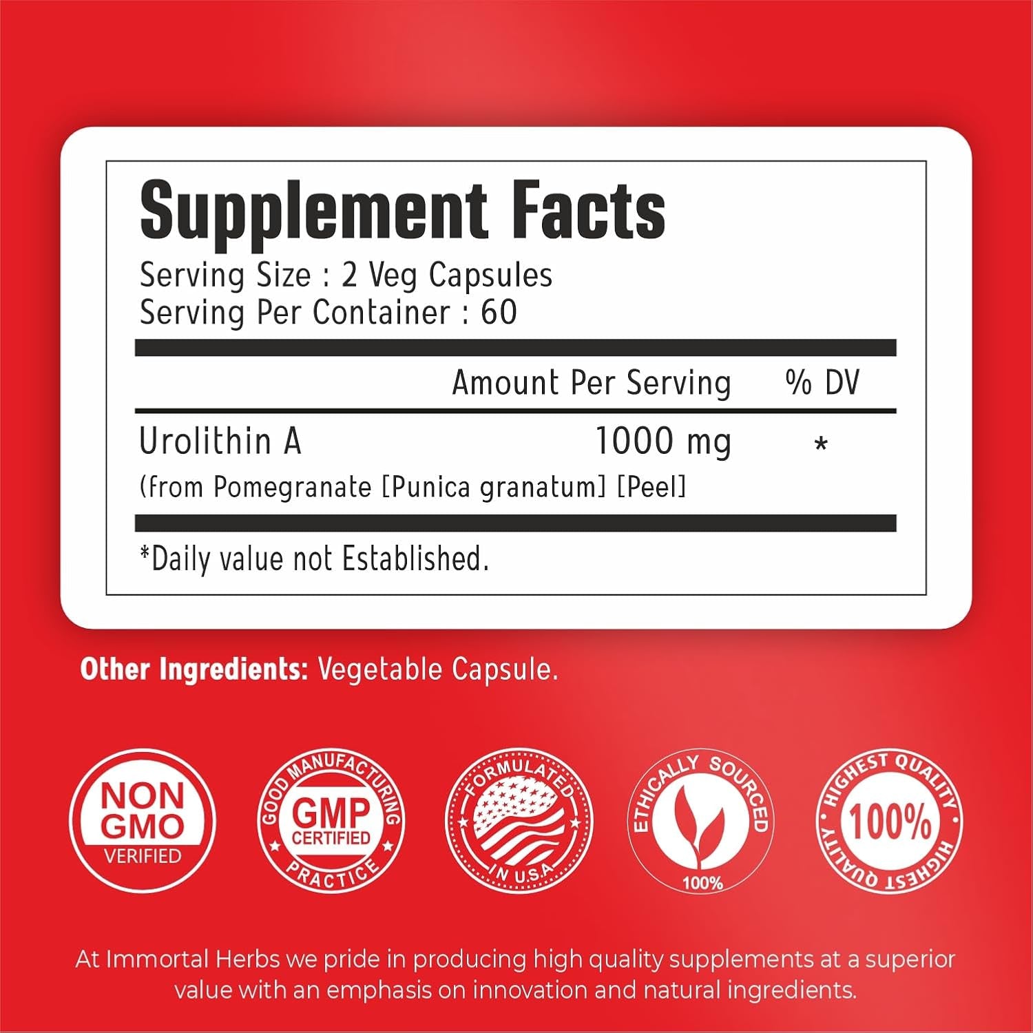 Urolithin a Supplement 1000Mg, 120 Pills, Mitochondrial & Antioxidant Support, Non-Gmo and Gluten-Free Urolithin A+ Supplement for Women and Men