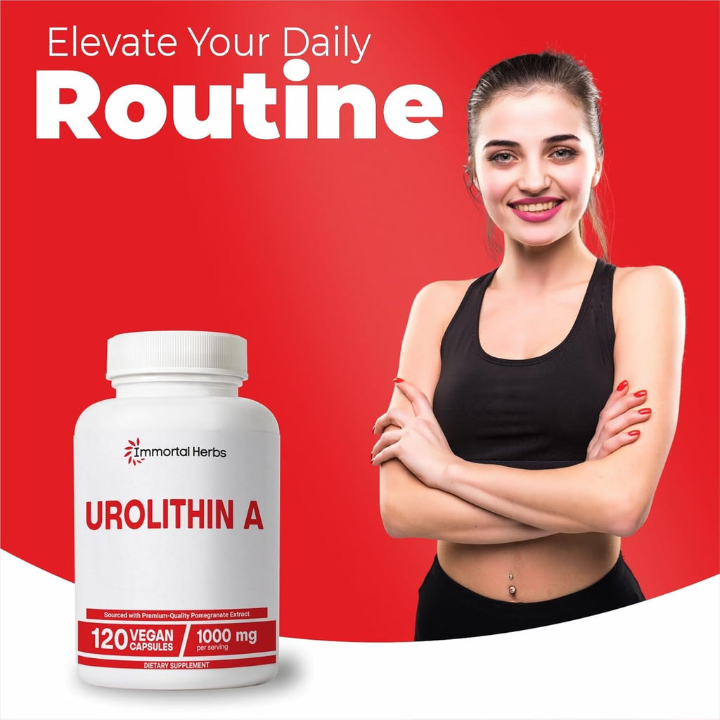Urolithin a Supplement 1000Mg, 120 Pills, Mitochondrial & Antioxidant Support, Non-Gmo and Gluten-Free Urolithin A+ Supplement for Women and Men